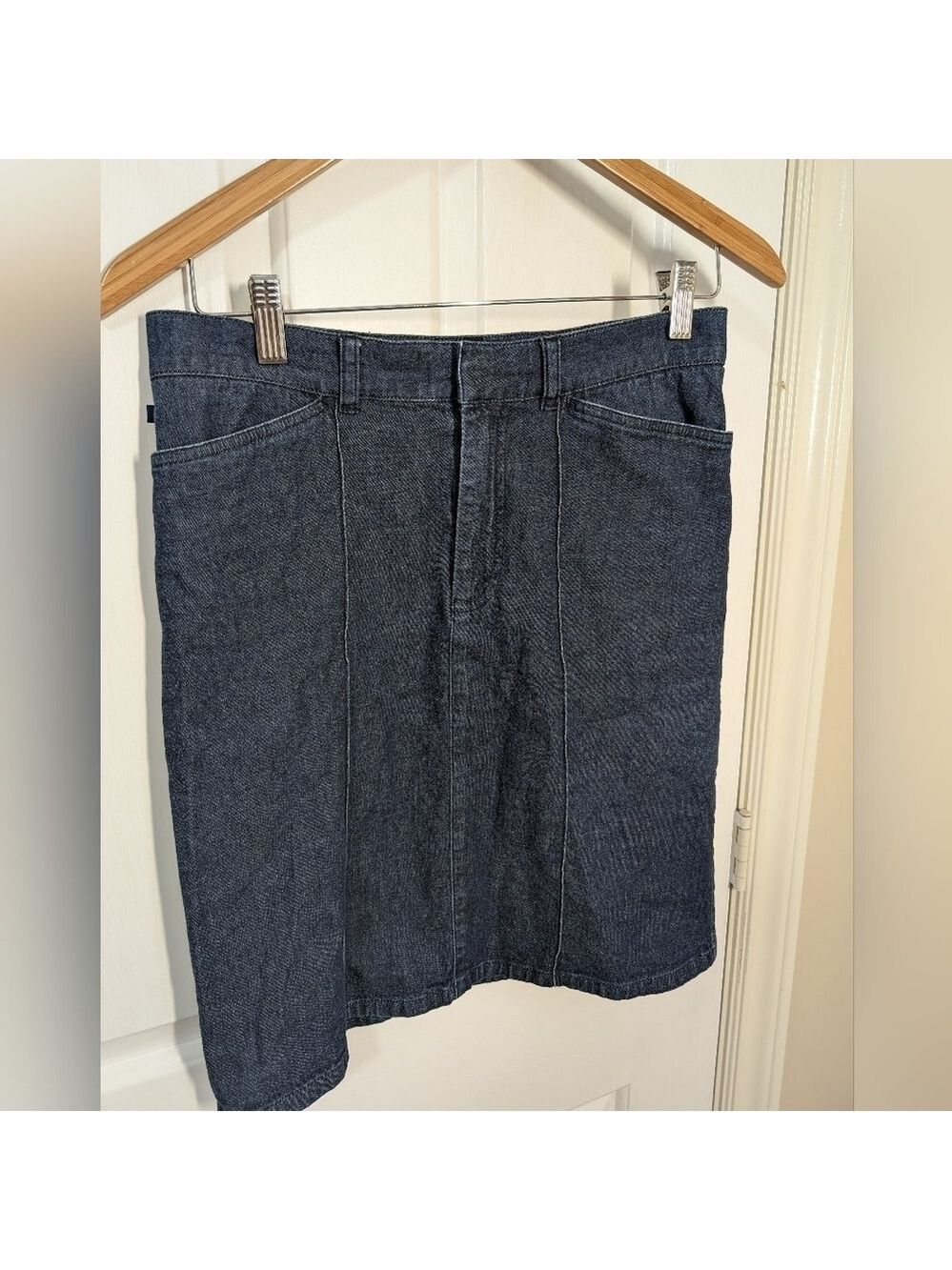 Polo Ralph Lauren Denim Skirt Midi Pockets Size 4
